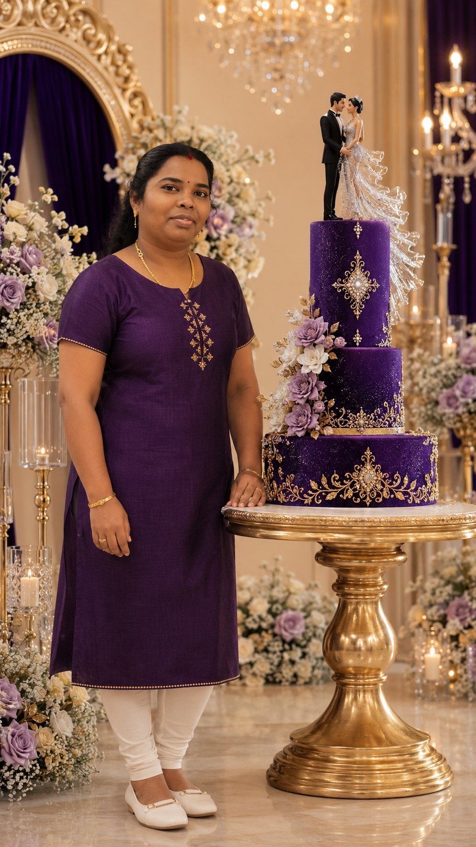 Abitha Bala with signature cake